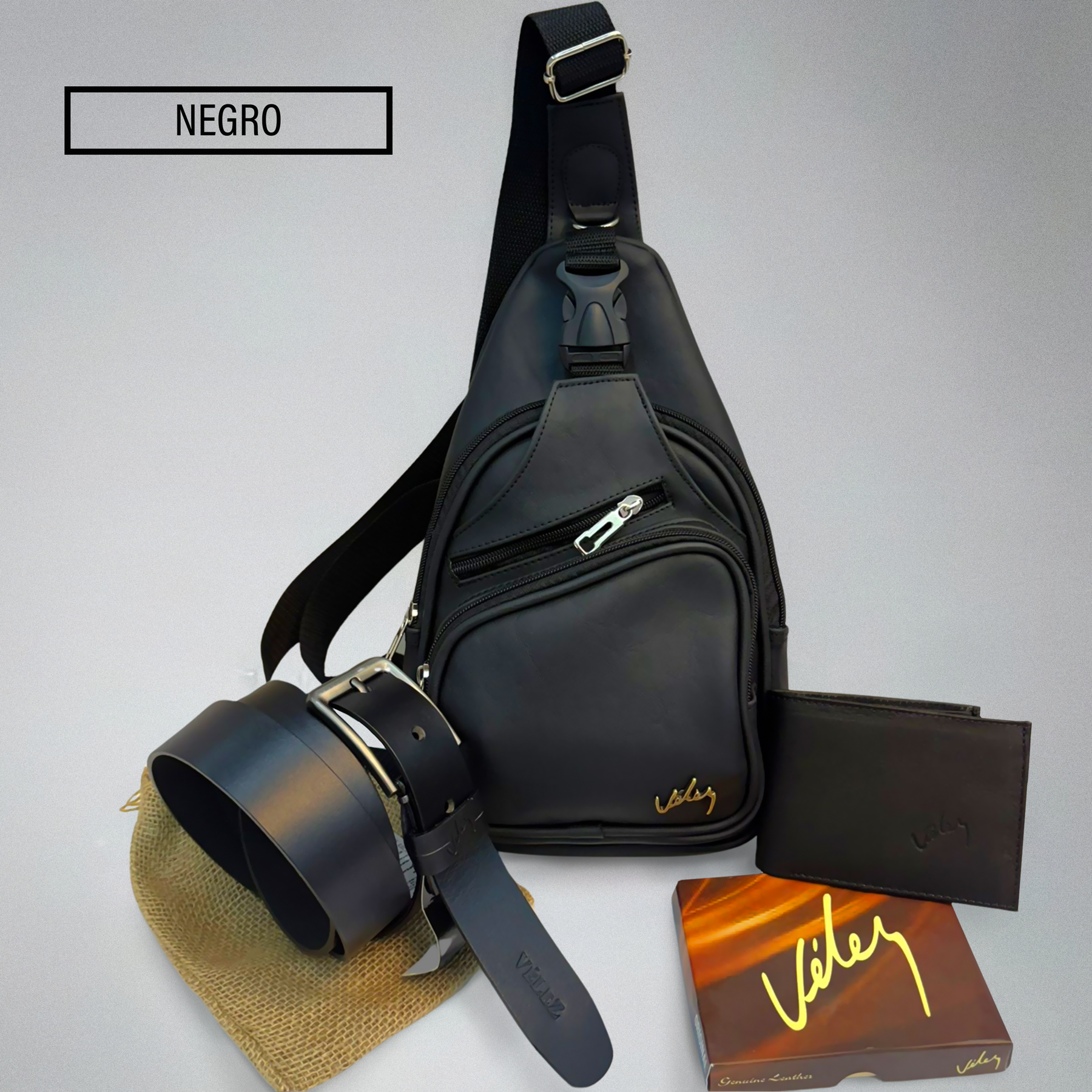 TRÍO CARRIEL PERCHERO CORREA Y BILLETERA CABALLERO