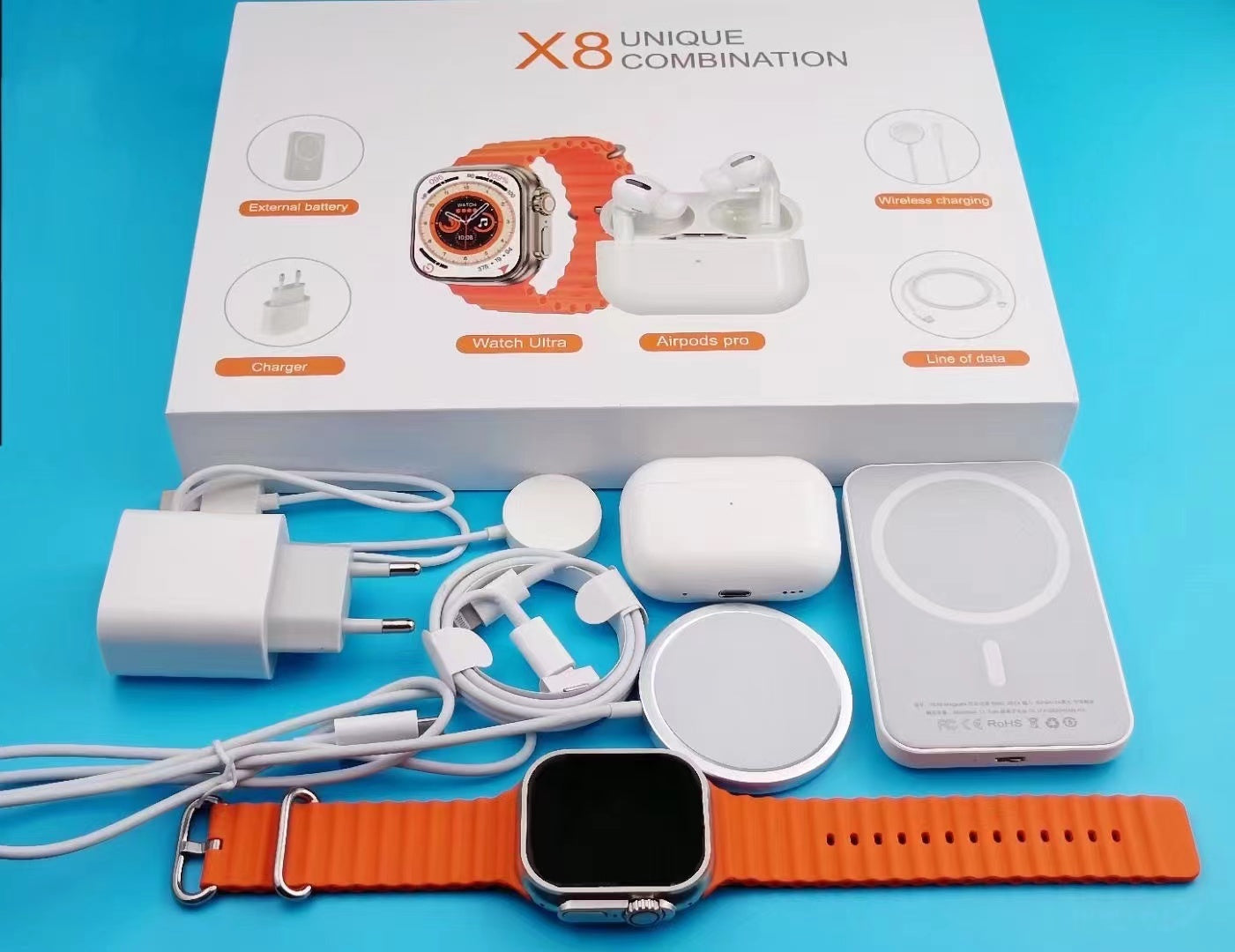 Reloj Smartwatch Ultra  8 accesorios X8