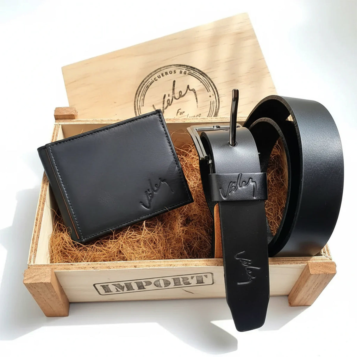 SET PREMIUM EN CUERO GENUINO PARA HOMBRES CON ESTILO